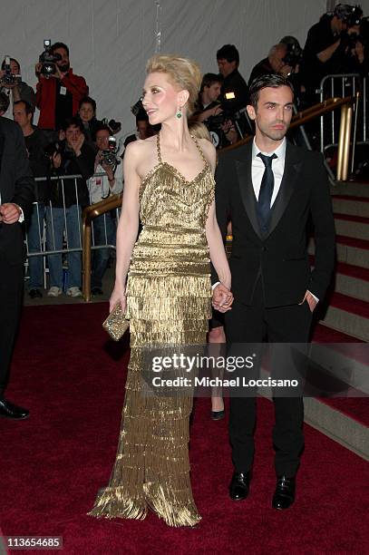 Cate Blanchett and Nicolas Ghesquiere during "Poiret: King of Fashion" Costume Institute Gala at The Metropolitan Museum of Art - Arrivals at...