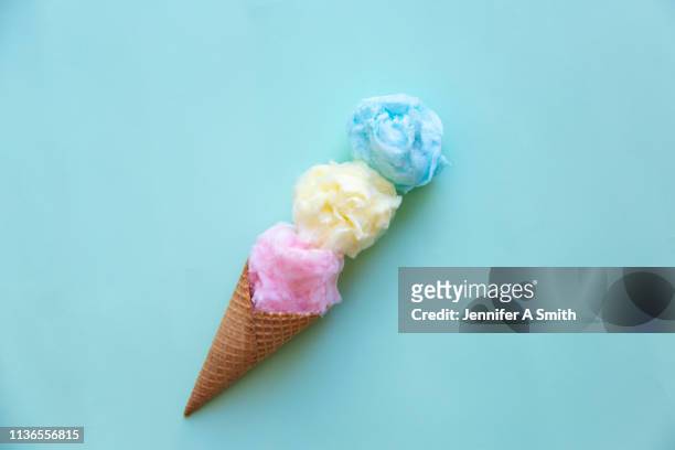 cotton candy cone - cotton candy stock pictures, royalty-free photos & images