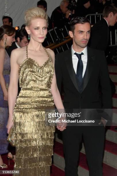 Cate Blanchett and Nicolas Ghesquiere during "Poiret: King of Fashion" Costume Institute Gala at The Metropolitan Museum of Art - Arrivals at...