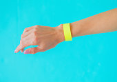 Yellow arm bracelet wristband, template for your design