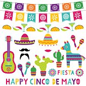 Cinco de Mayo isolated party decoration set