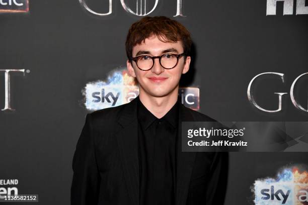 Isaac Hempstead Wright arrives at the Game of Thrones Season Finale Premiere at the Waterfront Hall on April 12, 2019 in Belfast, UK