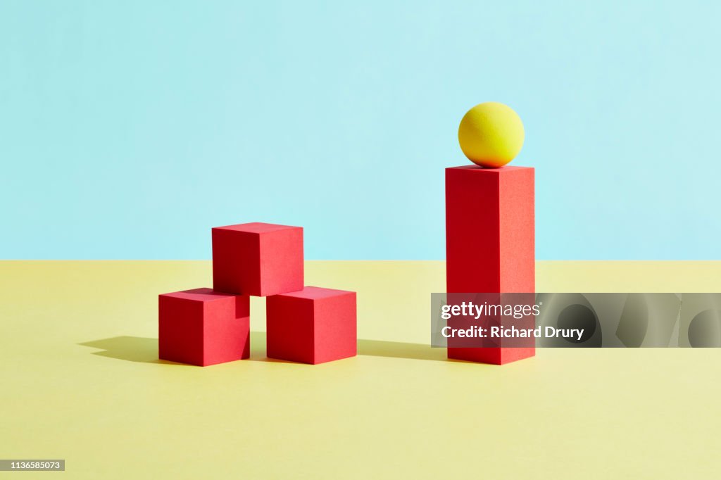 Conceptual image of geometric blocks