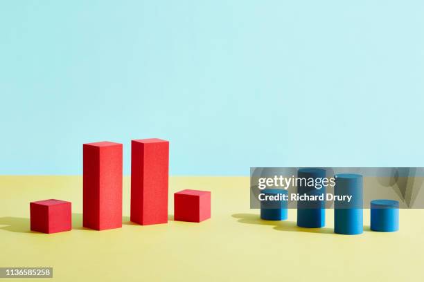 conceptual image of geometric blocks - confronts stock pictures, royalty-free photos & images