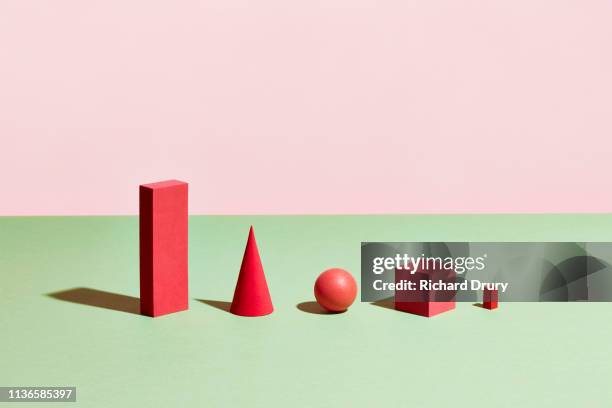 conceptual image of geometric blocks - cuboide fotografías e imágenes de stock