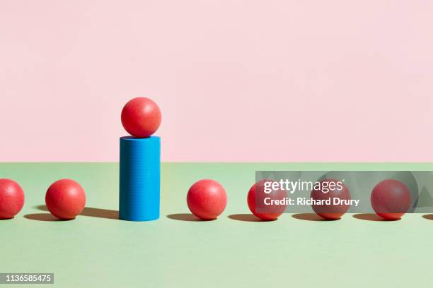 conceptual image of geometric blocks - business competition stock pictures, royalty-free photos & images