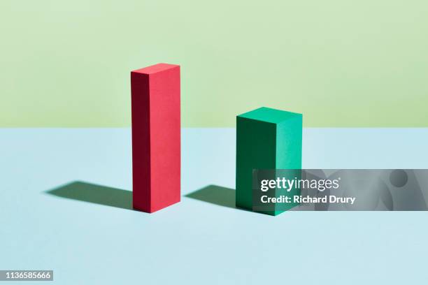 conceptual image of geometric blocks - cuboide fotografías e imágenes de stock