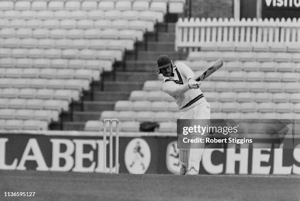 English cricketer Allan Lamb in action during a match, UK, 4th May 1984.