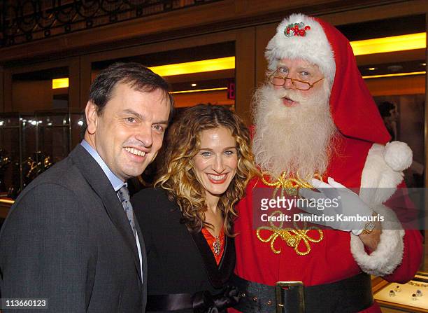 Stanislas de Quercize, President and CEO of Cartier, Sarah Jessica Parker and Santa Claus