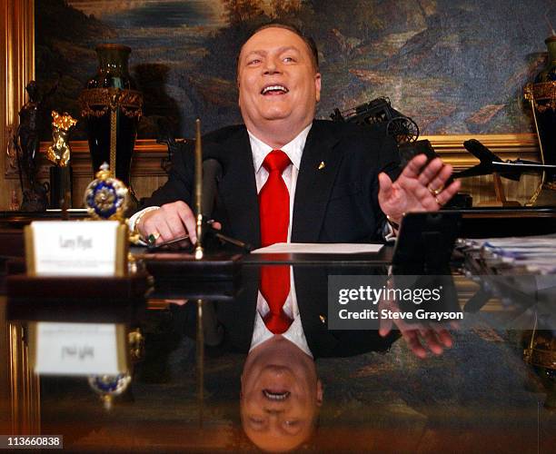 Larry Flynt during Publisher Larry Flynt Announces His Official Run For California Governor's Recall Election at LFP Headquarters in Los Angeles,...