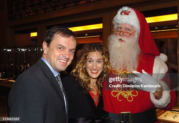 Stanislas de Quercize, President and CEO of Cartier, Sarah Jessica Parker and Santa Claus