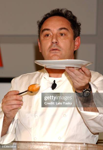 Chef Ferran Adria during Madrid Fusion II - The Gastronomy International Summit at Palacio de Exposiciones in Madrid, Spain.