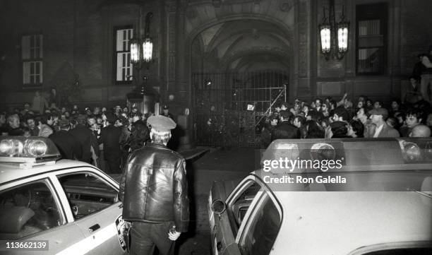 Fans of John Lennon during One Hour After John Lennon was Shot by Mark David Chapman at the Dakota - December 8, 1980 at Outside of Dakota Gate in...