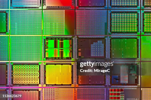Multi Coloured Computer Frame Multi Colored Computer Wafer Macrophotography High-Res Stock Photo ...