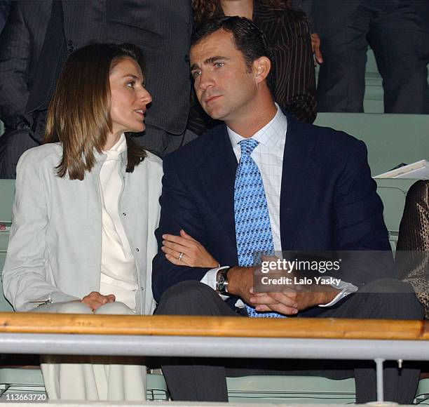 Princess Letizia and Crown Prince Felipe during Spanish Royals Attend "Me Olvide de Vivir" Gala in Favor of the Queen Sofia Foundation at Vista...