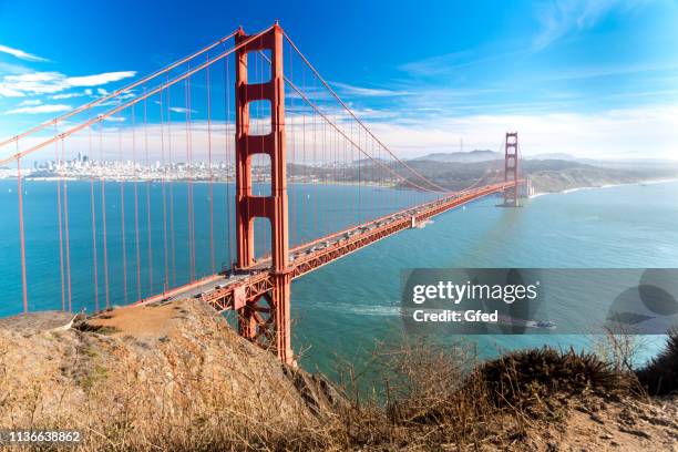 golden gate bridge - san francisco bay stock pictures, royalty-free photos & images