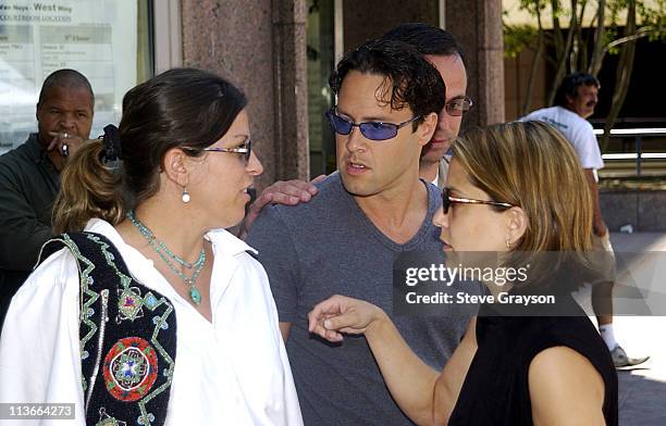 Noreen Austin, Noah Blake & Delinah Blake during Robert Blake Arraignment - Family and Attorneys Speak to News Media at Van Nuys Municipal Court in...