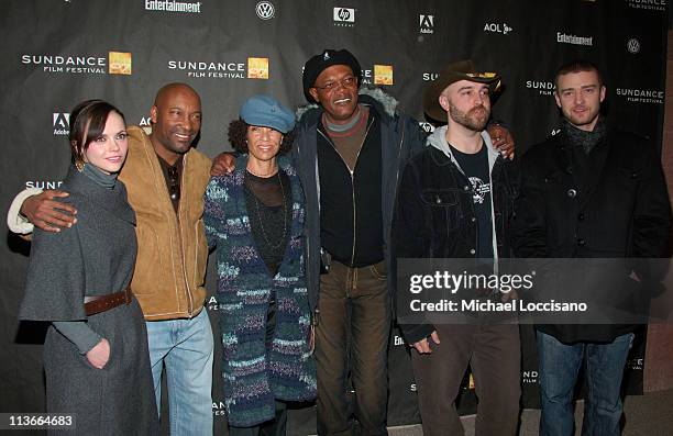 Christina Ricci, John Singleton, Stephanie Allain, Producer, Samuel L. Jackson, Craig Brewer, Director, and Justin Timberlake