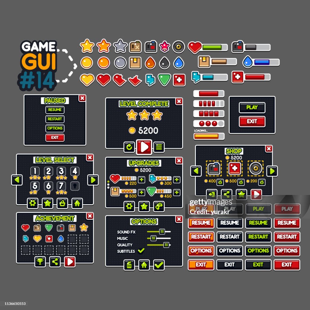 Texture Gui Game Game Gui 14 High-Res Vector Graphic - Getty Images