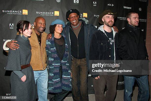 Christina Ricci, John Singleton, Stephanie Allain, Producer, Samuel L. Jackson, Craig Brewer, Director, and Justin Timberlake