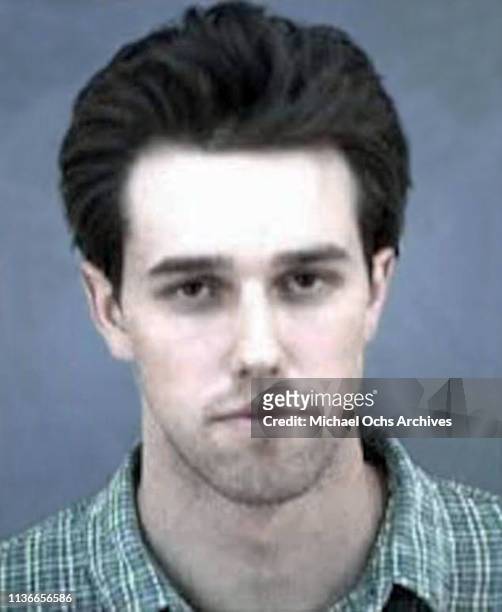 Texas politician Robert 'Beto' O'Rourke poses for a mug shot after being arrested for suspicion of DUI in September, 1998 in El Paso, Texas.