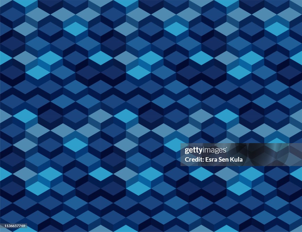 3D Isometric Cube Seamless Pattern