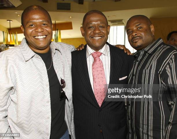 Forest Whitaker and brothers during Forest Whitaker Honored with a Star on the Hollywood Walk of Fame - Luncheon at Vert in Los Angeles, California,...