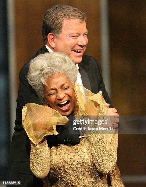 William Shatner and Nichelle Nichols during Comedy Central's Roast of William Shatner - Show at CBS Studio Center in Studio City, California, United...