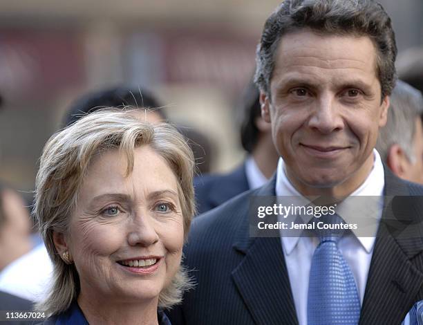 Senator Hillary Rodham Clinton and Andrew Cuomo at the 2006 Columbus Day parade in New York City