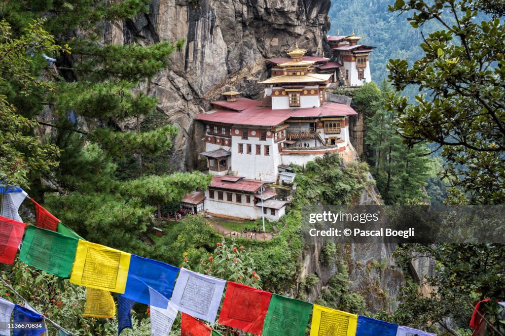 The Buddhist monastery of Taktsang (Tiger's Nest) over a cliff, Bhutan