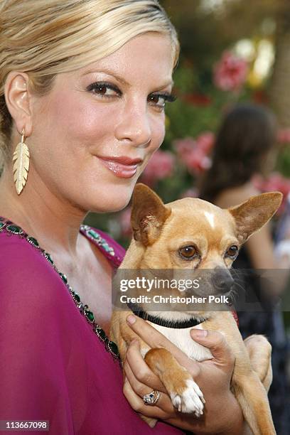 Tori Spelling and Guido during Bow Wow Ciao Benefit For "Much Love" Animal Rescue - Red Carpet and Inside at John Paul DeJoria and Eloise DeJoria...