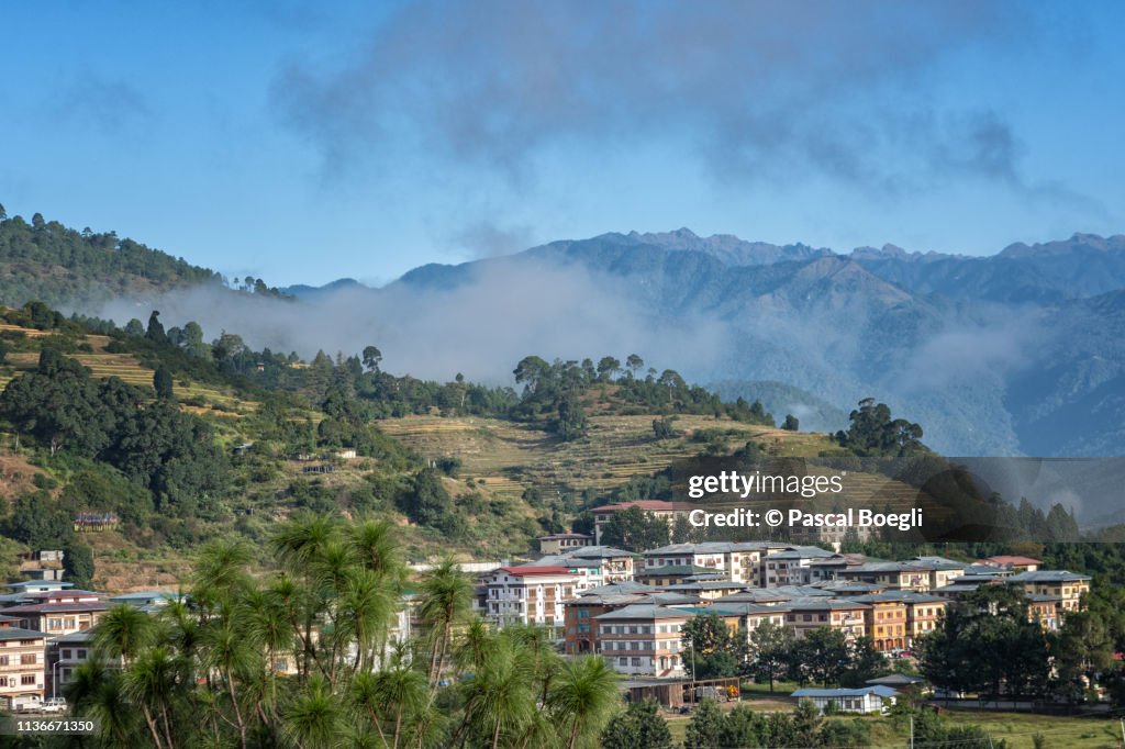 Punakha and its mountains, Bhutan