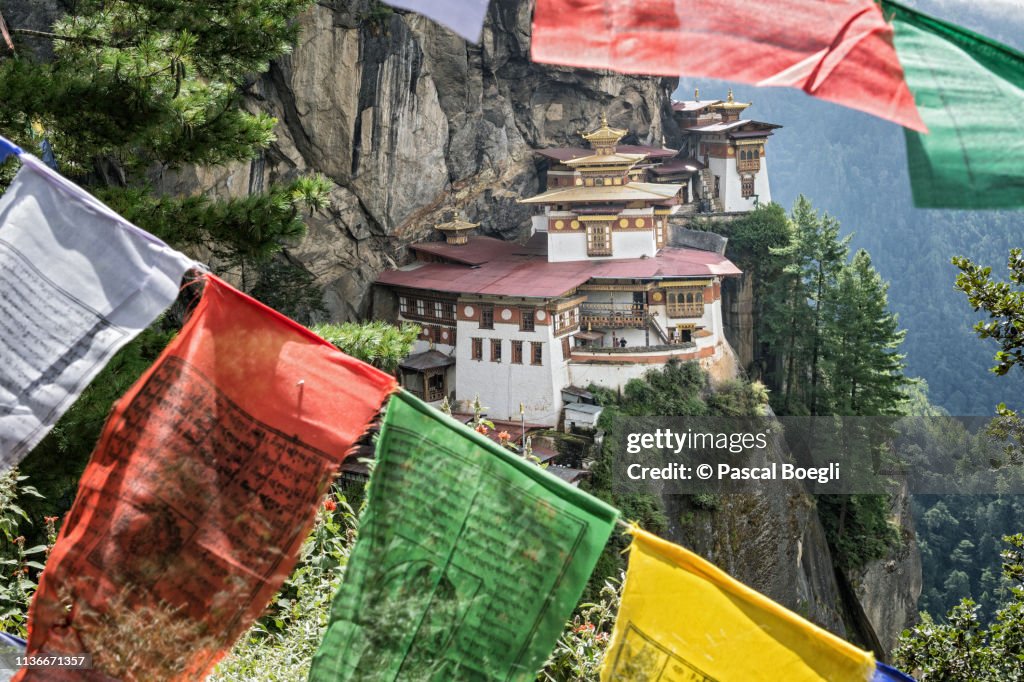 Prayer Flags at Taktsang Monastery (Tiger's Nest), Bhutan