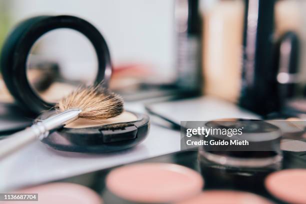 professional makeup brushes set and tools. - fashion backstage stock pictures, royalty-free photos & images