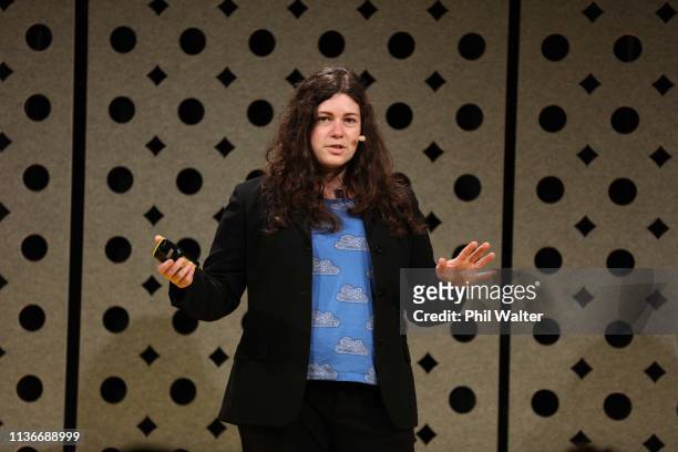 Janelle Shane of AIWeirdness speaks the Better By Design CEO Summit 2019 at Villa Maria Estate on March 19, 2019 in Auckland, New Zealand. The...