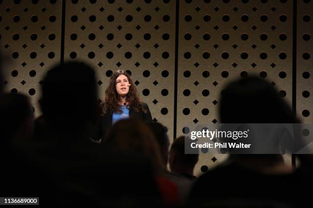 Janelle Shane of AIWeirdness speaks the Better By Design CEO Summit 2019 at Villa Maria Estate on March 19, 2019 in Auckland, New Zealand. The...