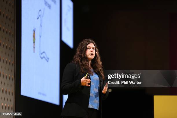 Janelle Shane of AIWeirdness speaks the Better By Design CEO Summit 2019 at Villa Maria Estate on March 19, 2019 in Auckland, New Zealand. The...