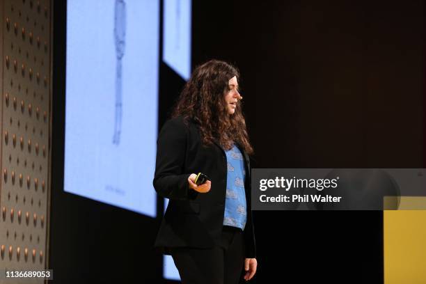 Janelle Shane of AIWeirdness speaks the Better By Design CEO Summit 2019 at Villa Maria Estate on March 19, 2019 in Auckland, New Zealand. The...