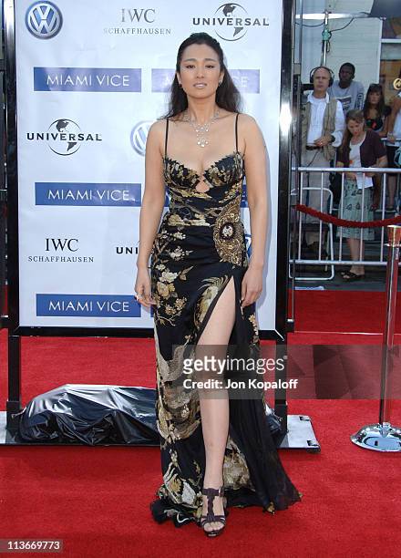 Gong Li during "Miami Vice" World Premiere - Arrivals at Mann Village Westwood in Westwood, California, United States.