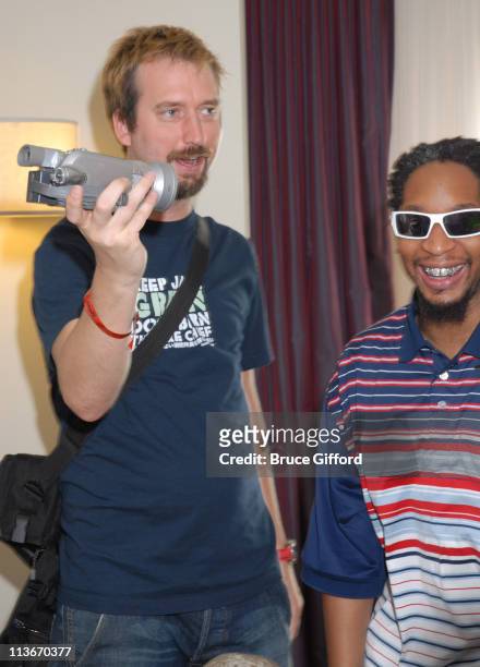 Tom Green and Lil Jon during Phat Farm, Baby Phat and Stuff Magazine Gifting Lounge - August 12, 2006 at The Hard Rock Hotel and Casino in Las Vegas,...