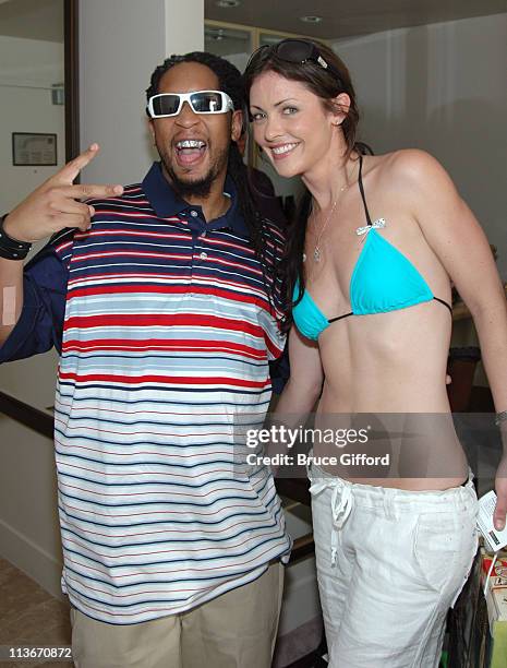 Lil Jon and Summer Altice during Phat Farm, Baby Phat and Stuff Magazine Gifting Lounge - August 12, 2006 at The Hard Rock Hotel and Casino in Las...