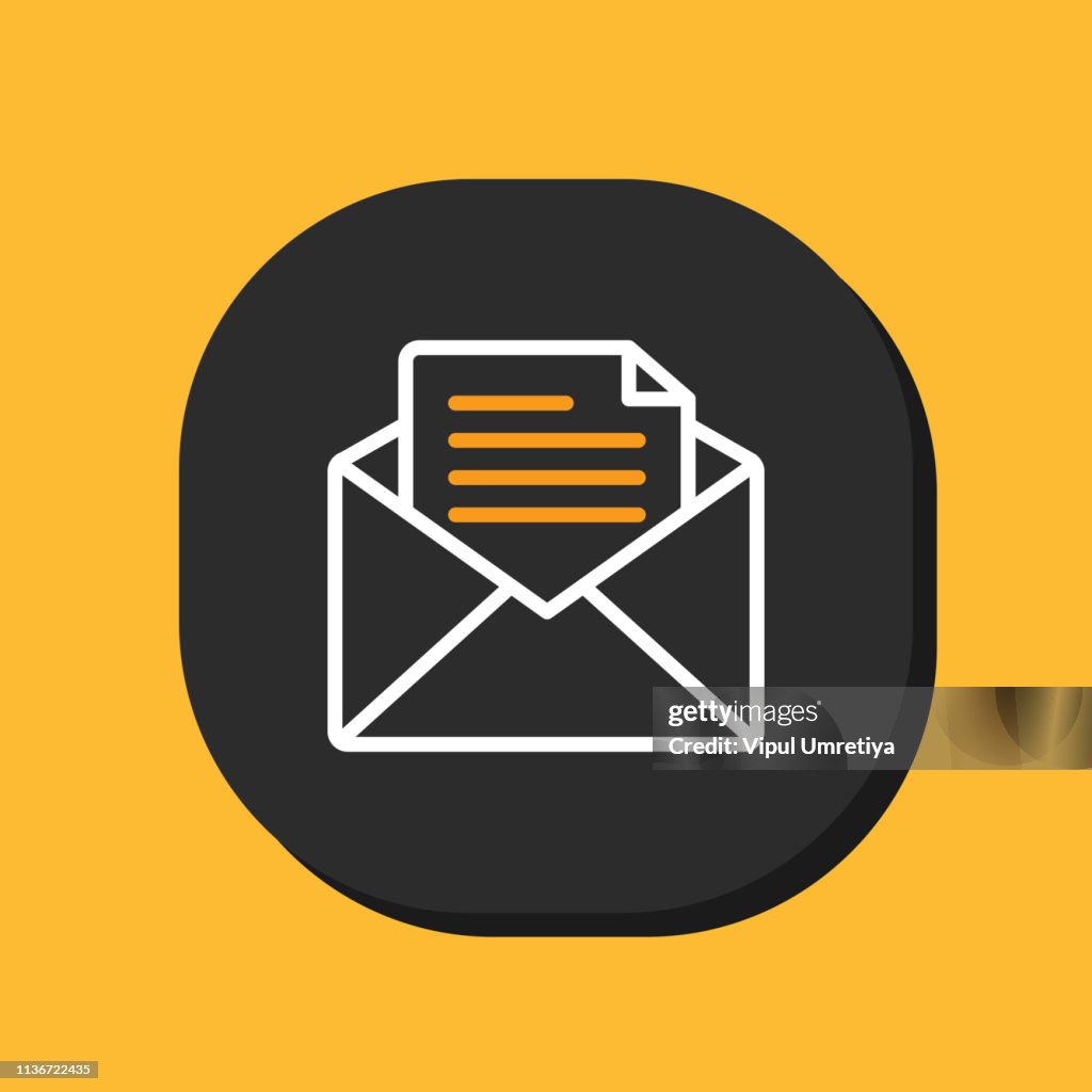 Open envelope with a document.