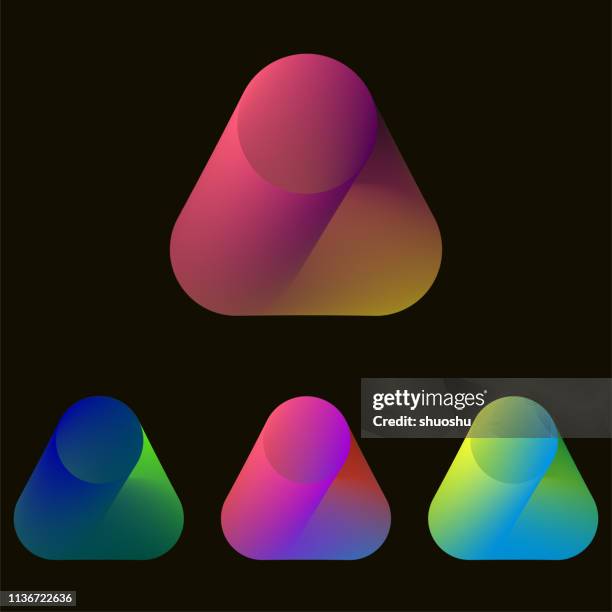 set of blend triangle gradient pattern - gradient icons stock illustrations