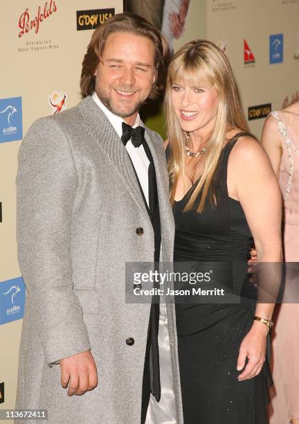 Russell Crowe and Terri Irwin during 2007 Australia Week Gala - Arrivals in Los Angeles, California, United States.