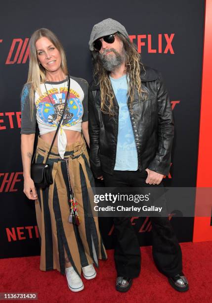 Sheri Moon Zombie and Rob Zombie attend the premiere of Netflix's 'The Dirt" at the Arclight Hollywood on March 18, 2019 in Hollywood, California.