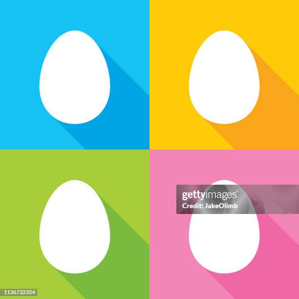 egg icon set - egg shell stock illustrations