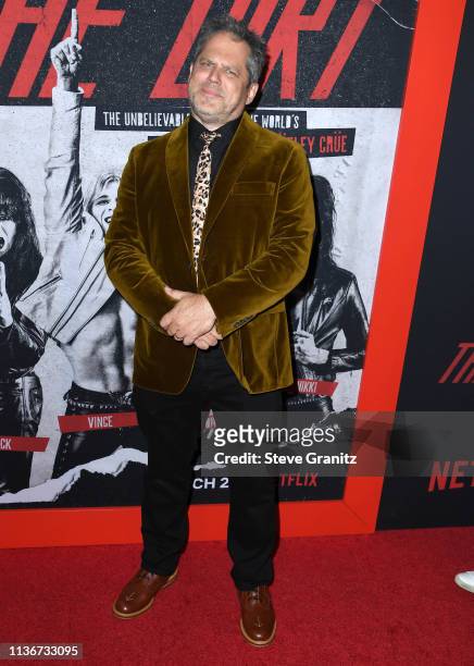 Jeff Tremaine arrives at the Premiere Of Netflix's "The Dirt" at ArcLight Hollywood on March 18, 2019 in Hollywood, California.
