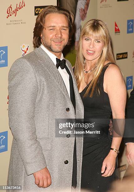 Russell Crowe and Terri Irwin during 2007 Australia Week Gala - Arrivals in Los Angeles, California, United States.