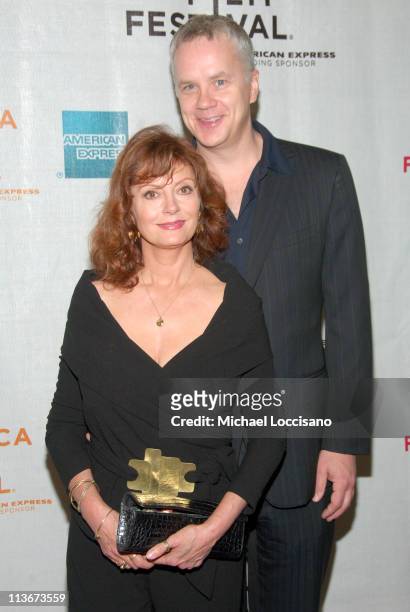 Susan Sarandon and Tim Robbins during 6th Annual Tribeca Film Festival - Celebrity Sightings at Chelsea Clearview Cinemas in New York City at Chelsea...