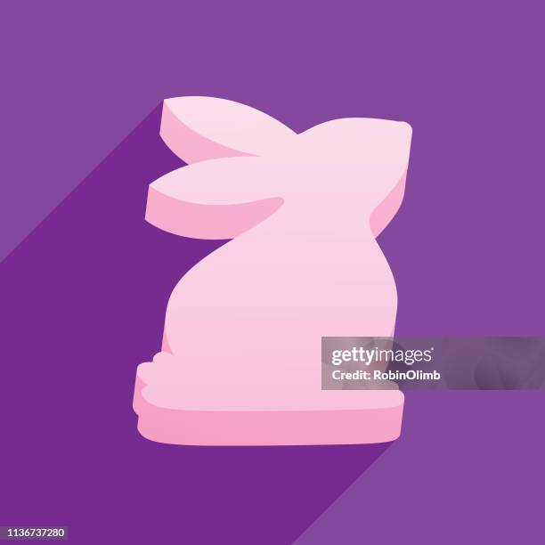 pink candy easter bunny icon - easter candy stock illustrations